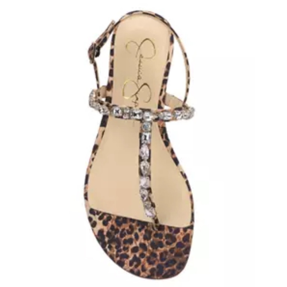 Jessica Simpson leopard jeweled Sandles!! 71/2